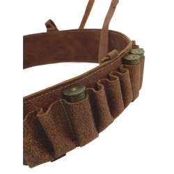 Cartridge Belt for 12 Gauge Shotshell Ammunition - Natural Leather